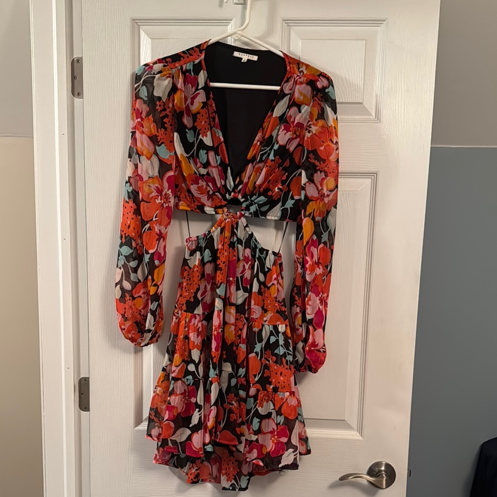 Floral Long Sleeve Dress - Multicolor